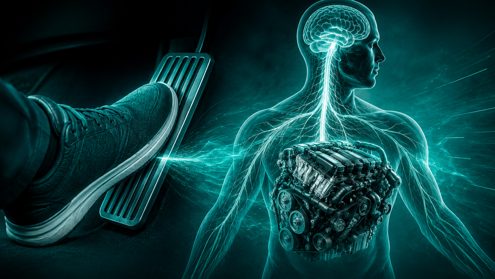 Gaspedal und Nervensystem als Motor