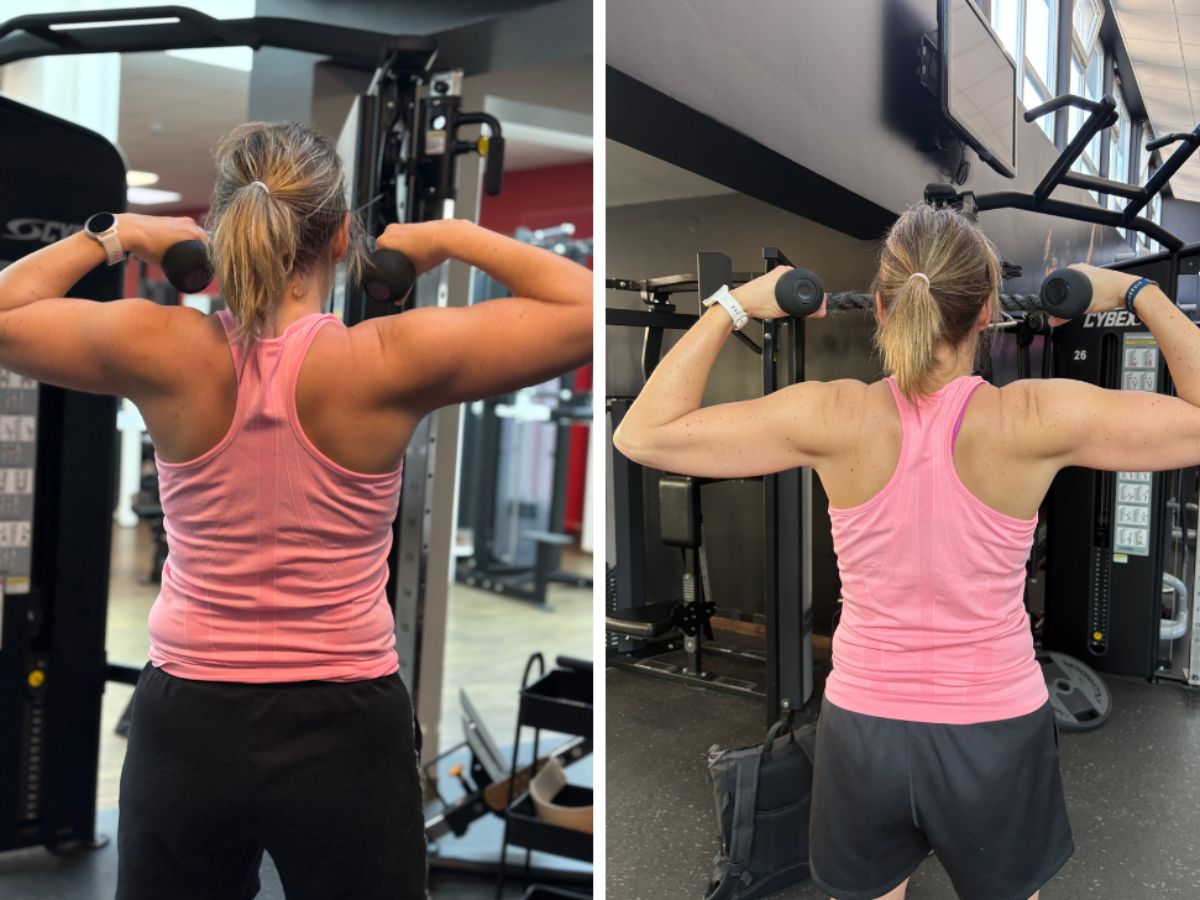 Vorher-Nachher-Vergleich einer Teilnehmerin im Krafttraining