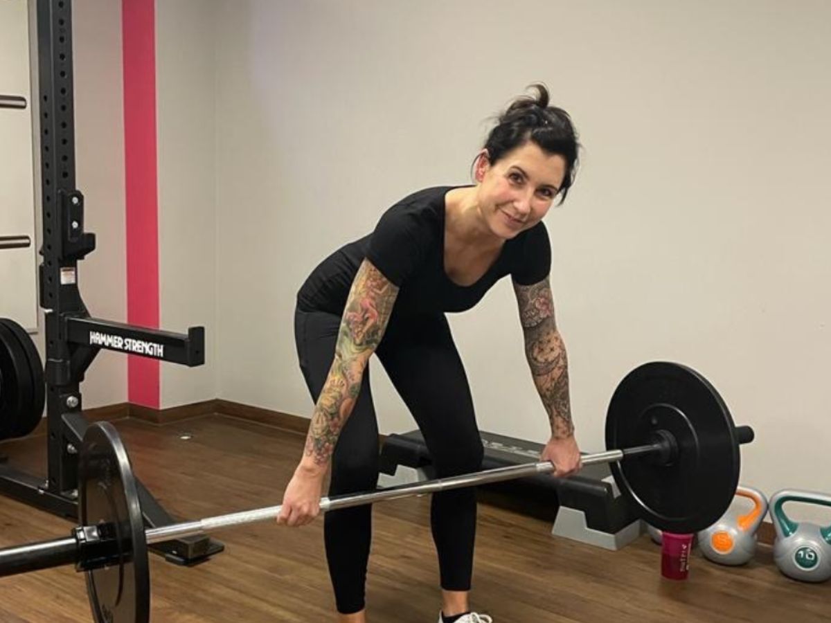 Kerstin Fischer beim Krafttraining
